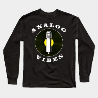 Analog Vibes Yellow Vinyl Record T-Shirt Long Sleeve T-Shirt